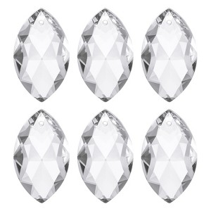 Unique Bargains K9 Crystal DIY Grid Chandelier Oval Pendant beads 1.5" 6 Pcs - 1 of 4
