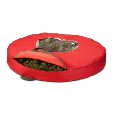Honey-Can-Do 36" Holiday Wreath Storage Bag Red