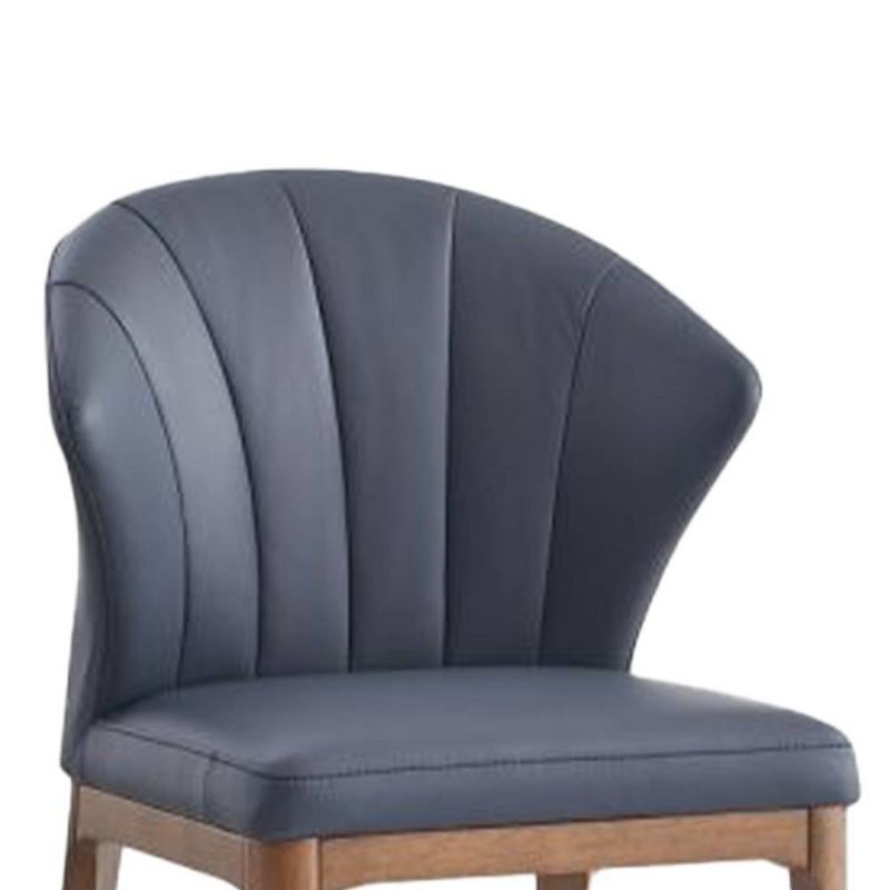 22&#34; Seraphyne Dining Chair Slate Leather and Walnut Finish - Acme Furniture, 4 of 10