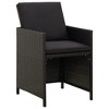 vidaXL Patio Chairs 4 pcs Set - Poly Rattan, Black with Cushions - Modern Style, Weather Resistant - image 2 of 4