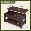 Coffee Table, 39" Lift Top Coffee Table with Hidden Compartment and Storage Shelf - 3 of 4