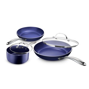 Granitestone Blue 5 Pc Nonstick Ceramic Cookware Set - 1 of 4