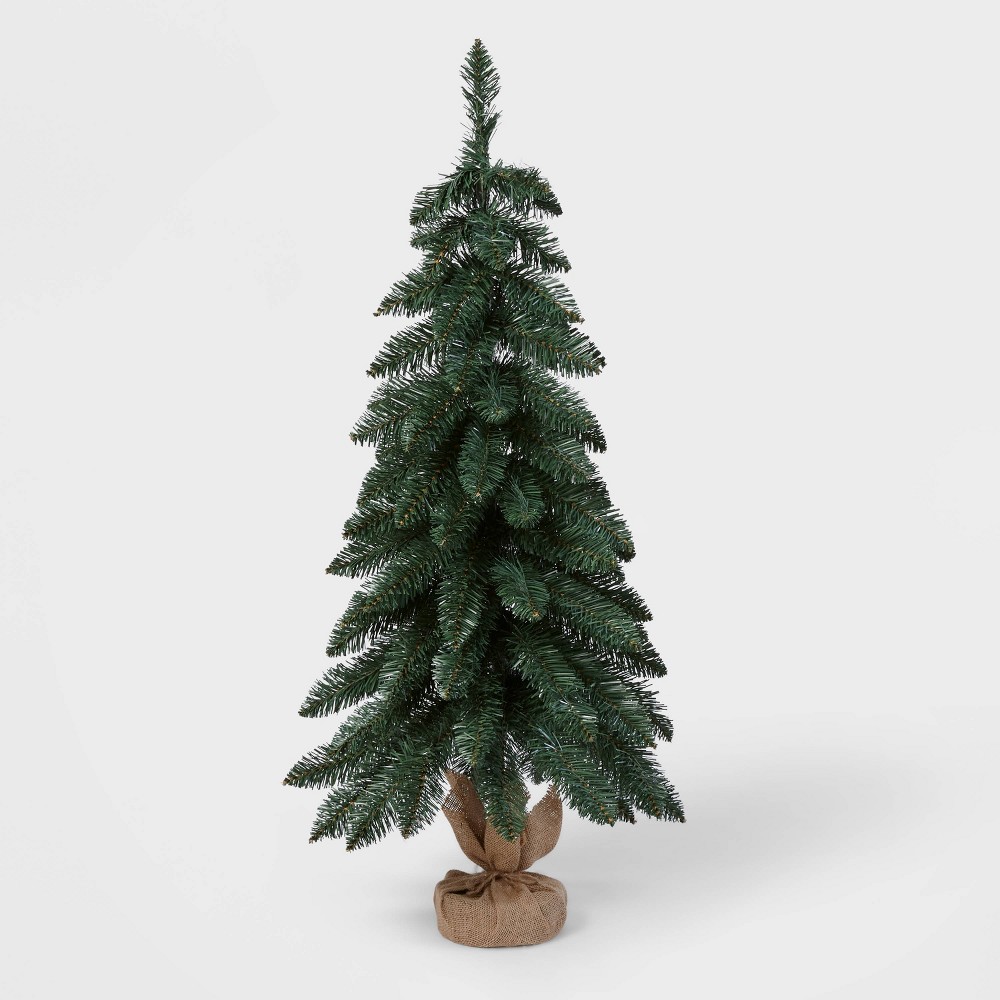 3' Unlit Downswept Alberta Spruce Artificial Christmas Tree with Burlap Base - Wondershop