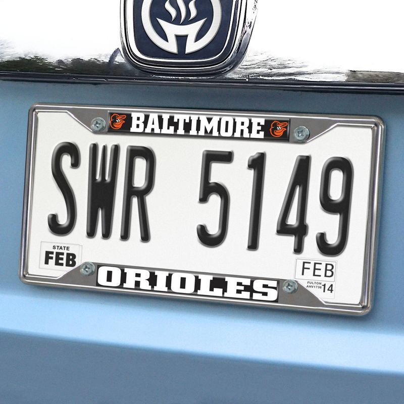 MLB Baltimore Orioles Stainless Steel License Plate Frame, 2 of 4