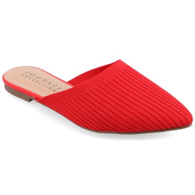 Journee Collection Womens Medium and Wide Width Aniee Slip On Almond Toe Mule Flats