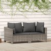 vidaXL Modern Patio Lounge Set, 2 Piece, Durable Poly Rattan Material, Comfort Seat with Cushions, Lightweight and Easy to Assemble - Gray - 2 of 4