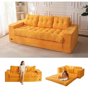 MAXYOYO Convertible Sofa Bed, Pull Out 3 Seater Sleeper Sofa, 2 in 1 Fold Out Floor Couch with Pillows for Living Room - 1 of 4