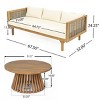2 Piece Acacia Wood Garden Furniture Set,3 Seater Outdoor Garden Daybed Sofa with Coffee Table and Cushions,Wood Patio Lounge Set-Coolbibila - 3 of 4