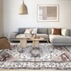 8'x10' Washable Floral Medallion Living Room Rugs, Retro Accent Soft Bedroom Carpet, Non Slip Large Dining Room Rugs for Home Office, Dark Burgundy - 4 of 4