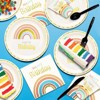 DYLIVeS Rainbow Birthday Party Supplies, Gold Foiled Pastel Rainbow Birthday Party Decorations Boho Rainbow Party Favors Disposable Tableware Set - 4 of 4