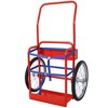 Double Cylinder Cart, Dual Oxygen Tank Cart Dolly with 2 Hinges, 2 20" Phneumaticr Wheels, Removable 220 Lbs Load Capacity Cart, Space Saving - 2 of 4
