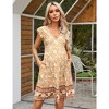 Maternity Dress Summer V Neck Ruffle Cap Sleeveless Bohemian Midi Dress Pockets for Baby Shower - 2 of 4
