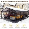 Heynemo 20x20 FT Metal Carport for 2 Cars, Heavy Duty Canopy Carport with Updated Roof & Enhanced Base, Garage Vertaile for RV Car, Truck, Grey - 4 of 4