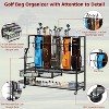 Golf Bag Storage Garage Organizer, Golf Bag Stand Fit for 5 Golf Bags, Golf Clubs, Golf Balls, Golf Bag Storage Rack with Wheels - 2 of 4