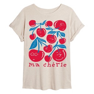 Women's - Peanuts - Ma Cherie Faces Oversized Graphic T-Shirt - 1 of 4