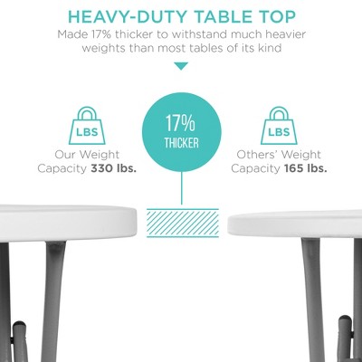 Essential Foldable Bar-Height Patio Table in Heavy-Duty White