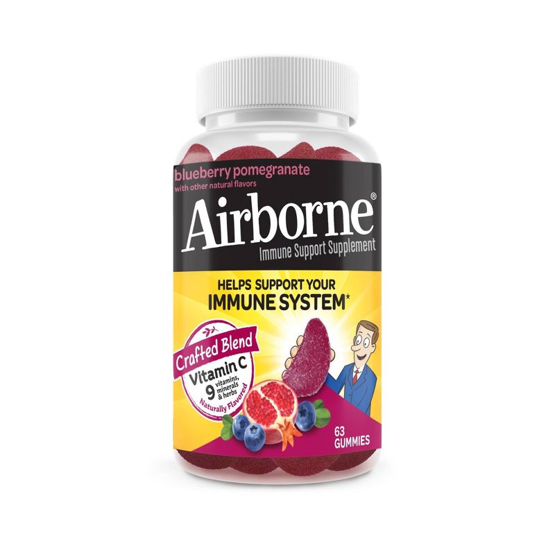 Airborne Vitamin C Immune Support Gummy - Pomegranate &#38; Berry - 63ct, 1 of 10