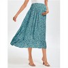 Clearlove Maternity Dress Women's High Waist Floral Print Pleated Maxi Skirt Casual Flowy Swing A Line Long Skirts - 3 of 3