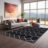 LIVN CO. Contemporary Trellis Geometric Woven Area Rug, Cream/Black - 2 of 4