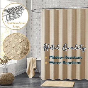 LunaLulinlk Fabric Shower Curtain with Hooks - 1 of 4