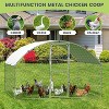 TackView Metal Chicken Coop, Walking Poultry Cage Hen Run House Cage Coops, with Waterproof and Anti-Ultraviolet Cover for Backyard Farm, Silver - 4 of 4
