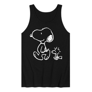 Men's - Peanuts - I'll Follow You Snoopy & Woodstock Graphic Tank Top - 1 of 3