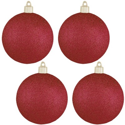 Christmas by Krebs 4ct Ruby Red Shatterproof Christmas Ball Ornaments 4" (100mm)