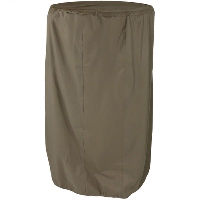 Sunnydaze Outdoor Weather-Resistant Secure Fit Water Fountain Feature Protective Cover - 76" x 61" - Khaki