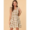 Allegra K Women's Casual Ruffled Sleeve A-Line Vintage Gingham Check Dress - 4 of 4