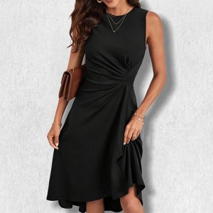 chinese dress ladies Anne Klein Plus Size Classic Wrap Dress - Black main image 1
