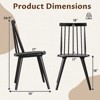 Costway Windsor Dining Chairs Set of 2/4 w/Rubber Wood Frame High Spindle Back for Home - 3 of 4