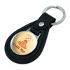 I Lava You Love Volcano Funny Humor Black Leather Keychain - 2 of 3
