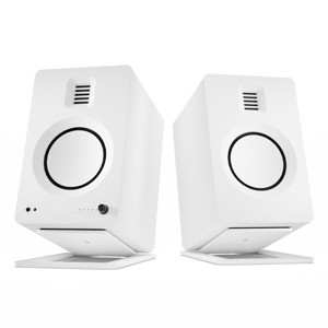 Kanto TUK Premium Powered Speakers - Pair with S6 Desktop Speaker Stands (White) - 1 of 4
