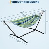 Double Hammock with Steel Stand 2 Person Camping Hammock with Carry Bag, Outdoor Portable Hammocks for Garden Yard - 2 of 4