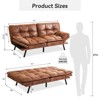 Dyonery 71" Convertible Futon Sofa Bed,Modern Futon Couch,Memory Foam Folding Loveseat Sofa Bed, for Living Room,Office - 2 of 4