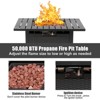 SKONYON 28" Propane Gas Fire Pit Table Square with Cover Outdoor - 4 of 4