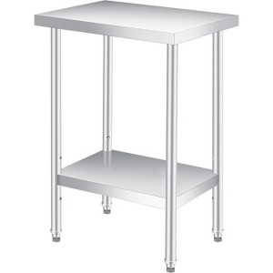 Stainless Steel Work Table with Adjustable Undershelf - Heavy Duty Metal Prep Table for Commercial Kitchen, Restaurant, Hotel - 1 of 4