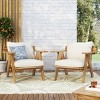 Coolbibila Acacia Wood Patio Club Chairs Set Of 2,Ourdoor Fabric Upholstered Patio Garden Arm Chair With Cushions And Open Slat Backrest - 2 of 4