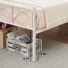 Twin Size Bed Frame with Headboard, Twin Bed Frame for Girls/Boys/Teens, Heavy Duty Metal Slat Support, No Box Spring Needed, Easy Assembly,White - 4 of 4