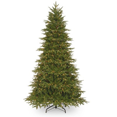 National Tree Company Pre-Lit 'Feel Real' Artificial Full Christmas Tree, Green, Northern Frasier Fir, White Lights, Includes Stand, 6.5ft