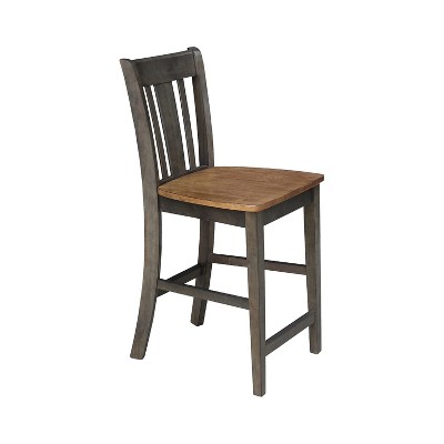 San Remo 24" Solid Wood Counterheight Stool in Hickory/Washed Coal