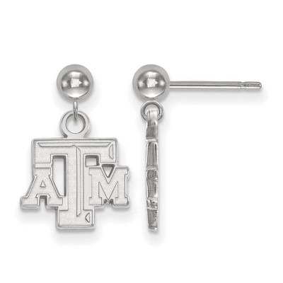 Black Bow Jewelry 14k White Gold Texas A&M Aggies NCAA Dangle Earrings