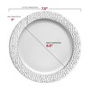 Smarty Had A Party White w/ Silver Rim Plastic Dinnerware Set - 40 Sets - 4 of 4
