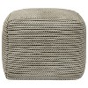 NicBex Square Woven Pouf Ottoman Upholstered Footstool for Living Room, Bedroom, Cream - 4 of 4
