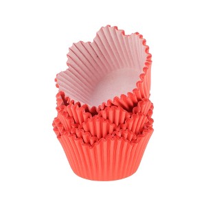 Unique Bargains Cupcake Liners Small Flower Shape Baking Cup Liners Greaseproof Paper 1.77"x1.97" 200 Pcs - 1 of 4
