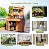 Doorway Patio Fir Wood Potting Bench Table with Hutch,Outdoor Garden Plant Stand with Drawers and Shelves,Wooden Mudroom Greenhouse-Coolbibila - 2 of 4