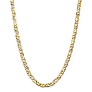 Black Bow Jewelry 7mm 14k Yellow Gold Solid Concave Anchor Chain Necklace - 1 of 4