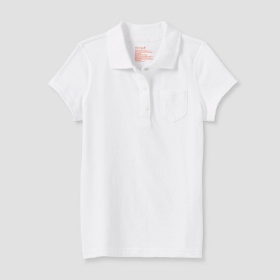 Girls' Adaptive Short Sleeve Polo Shirt - Cat & Jack™ White