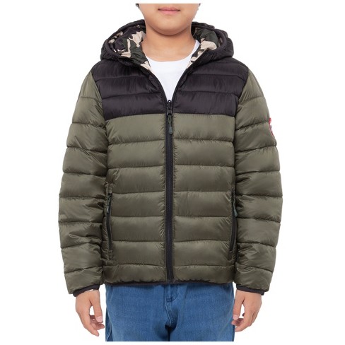  Rokka&Rolla Boys' Reversible Lightweight Puffer Jacket Hooded  Water-Resistant Winter Coat: Clothing, Shoes & Jewelry