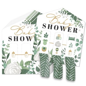 Big Dot of Happiness Boho Botanical Baby - Greenery Baby Shower Game Pickle Cards - Pull Tabs 3-in-a-Row - Set of 12 - 1 of 4